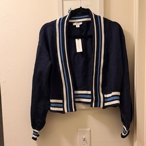 Maeve Navy Striped Cardigan